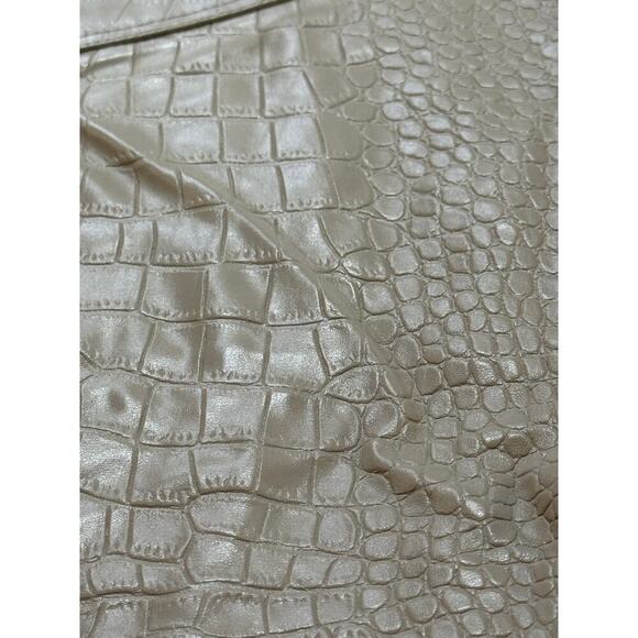 FASHION NOVA FAUX  ALLIGATOR LEATHER TAN WOMEN SIZE LARGE G V - Picture 4 of 6